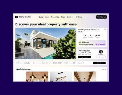 Daily UI Real Estate Listing Page branding dailyui design designcommunity realestate ui uidesign userinterface ux uxdesign