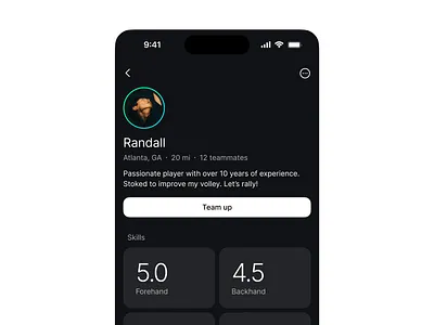 Rally 🎾 - Profile details app branding clean design illustration interface logo minimal mobile mobile app ui user interface ux