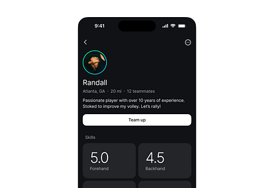 Rally 🎾 - Profile details app branding clean design illustration interface logo minimal mobile mobile app ui user interface ux