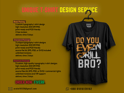 Unique t-shirt design service animation branding custom design custom logo design free design graphic design illustration logo motion graphics t shirt t shirt design typography ui