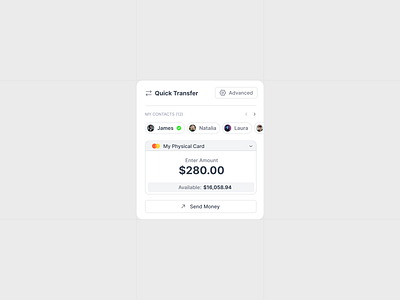 Quick Payment Transfer component devdock figma management modal money transfer pay bill payment gateway payments product design saas transfer ui component uidesign wise