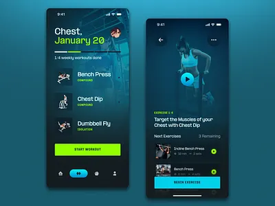 Workout & Fitness App Exploration - Mobile UI/UX activity body weight calories exercise fitness app fitness mobile fitness website gym gym app gym website health motivation sport app sport mobile sport website sports training application workout workout app workout mobile