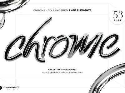 Chrome 3D type elements 3d blender branding graphic design lettering type typography