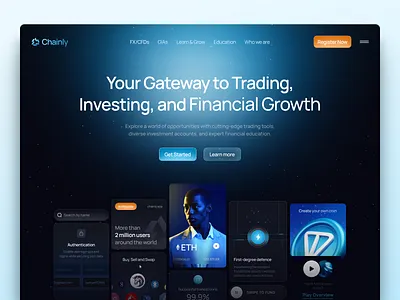 Web Design for Investment - Chainly design finance fintech graphic design investment landing page product design security trading ui uiux uiux design ux web design