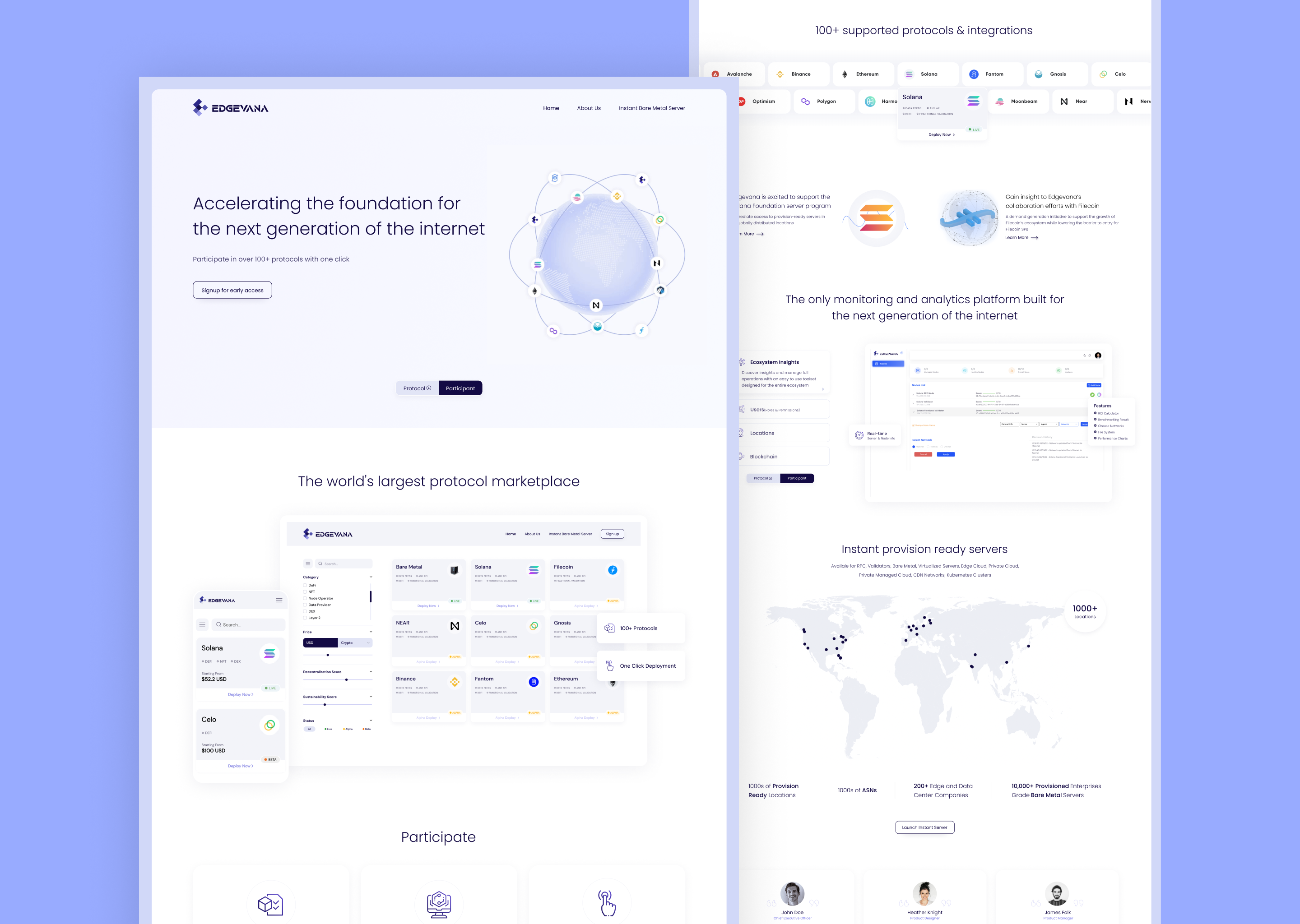 Blockchain Landing Page UI ai bigdata blockchain cloudinfrastructure cryptoinfrastructure decentralizedinternet digitaltransformation edgevana futureofinternet futureoftech landing page networkingsolutions oneclickdeployment serverprovisioning smartnetworking techinnovation uiux web design web3 web3ecosystem