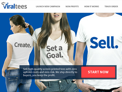 Viraltees e-Shop clean flat ui illustration interface landing page layout minimal responsive ui ux web design website