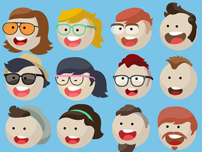 Flat Illustrations & Icons flat ui hipsters illustration