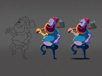 Drunken lumberjack art character character design design illustration vector