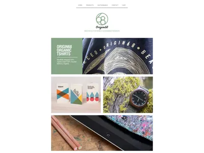 New Origin68 Website design layout logodesign notebook splash tshirts watches web website