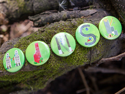 Minsk, little magnets illustration