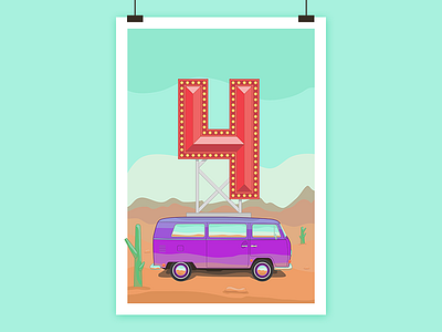 Van poster print van vector