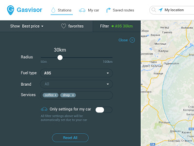My first Dribbble filter interface ui webdesign