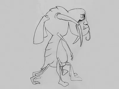 Old Sketch character drawing illustration