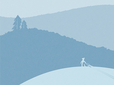 Childhood memories child flat melancholic sledge snow winter
