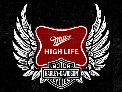 Miller High Life - Harley Davidson amaericana art design eagle high life illustration miller video