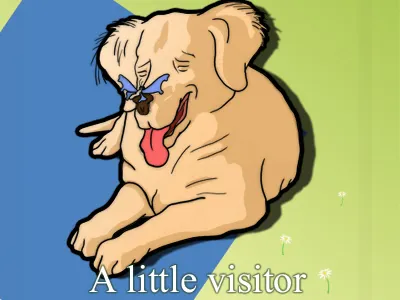 A little visitor butterfly puppy