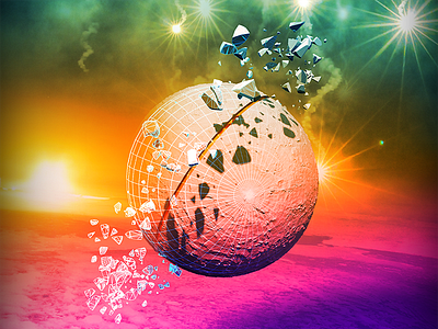 Sleeping People Globe 3d c4d colors horizon illustrator metal photoshop planet poster rock roland space