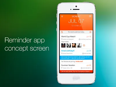 Concept Screen app iphone ui ux