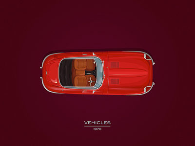 Vehicles / 1970 auto automobile car coupe ertreo flat red vector vehicles