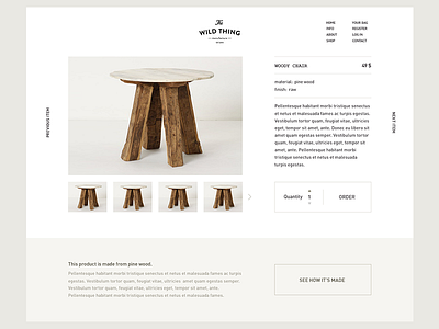 Product page grid layout website