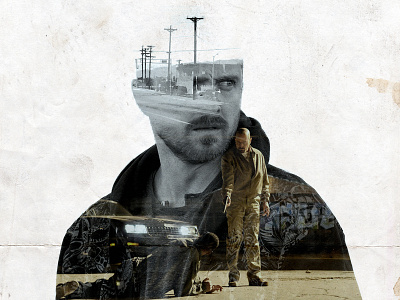 Truly Breaking The Bad Detective : Pinkman bad breaking concept cs6 design detective double exposure intro photoshop true