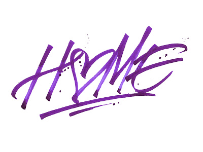 Home is where the heart is. calligraphy expressive handmade ink lettering ruling pen typography