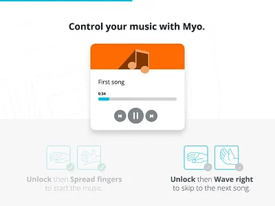 Myo Connect Start Guide application button gesture music myo player thalmic