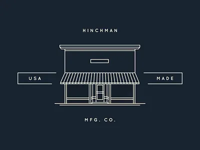 Hinchman MFG. CO. branding building co. illustration line logo mfg michigan mono shadow vector
