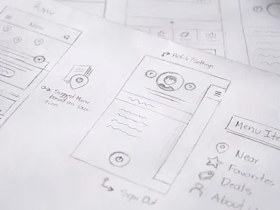 Carddi Sketches ios map menu profile sketch sketching ui ux