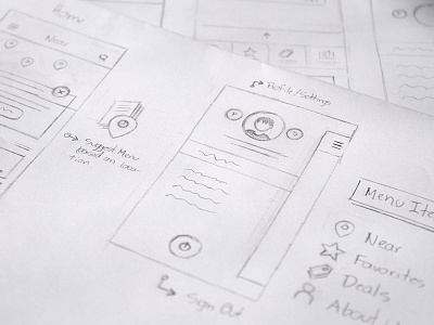 Carddi Sketches ios map menu profile sketch sketching ui ux