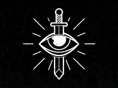 Logo Mark brand eye logo mark sight sun rays sword texture