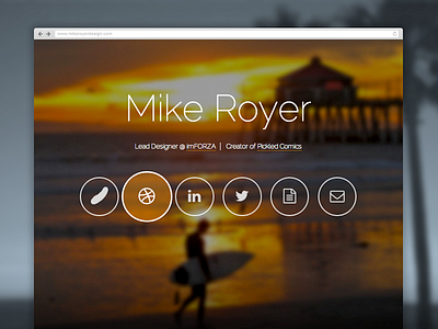 Mike Royer Design buttons homepage icons landing page portfolio website