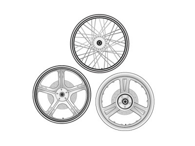 Harley Wheels Illustration harley hd illustration motorcycle wheels