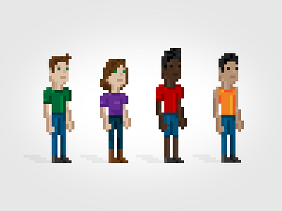 The Crew 8bit digital illustration pixel sprite