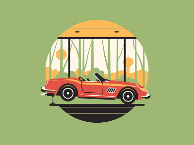 NRVOUS car chicago dan kuhlken dkng ferrari ferris bueller ferris buellers day off icon nathan goldman vector