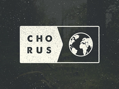 Chorus Concept arrow badge branding chorus earth globe pattern planet ribbon texture topographic