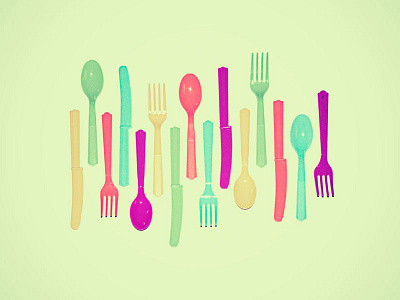 Utensils art colorful design minimalism photography