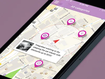 Gorod Skidok deals design flat ios iphone map ui