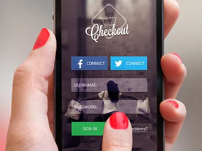 Login Preview app application checkout connect facebook in iphone login phone sign twitter username