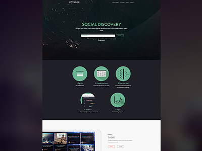 Voyager Website Pre-Launch (rp) blue events flat media purple social space