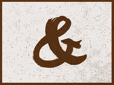 Ampersandwood ampersand brown hand painted texture tree wood