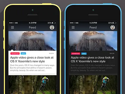 News Feed App apple design feed interface ios iphone news ui ux
