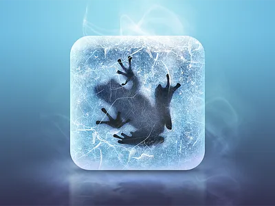 Icefrog blue dota frog frozen ice icon illustration ios ipad iphone photoshop ui