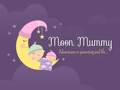 Moon Mummy Logo hat moon mummy purple sleep stars