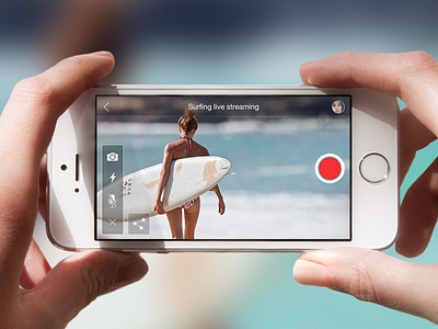 Camera UI for upcoming Secret Project camera clean ios ios7 iphone streaming surfing ui ux