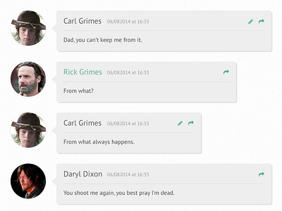 Flat 3D Comments (Walking Dead) 3d comments design flat font awesome icon nested threaded ui web webdesign website