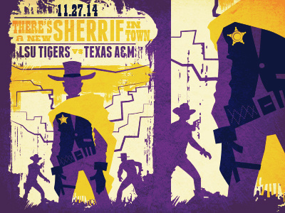 New Sherrif in Town design football game day illustration poster western