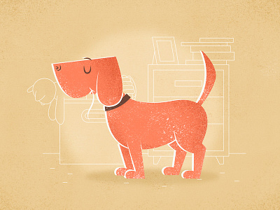 Dog animal books cartoon character dog furniture giclee illustration room toys vector vintage