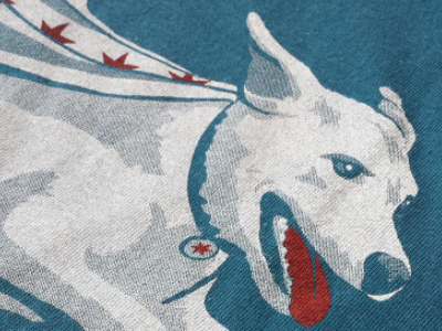 Chicago Dog Detail cape chicago dog flag screenprint shirt