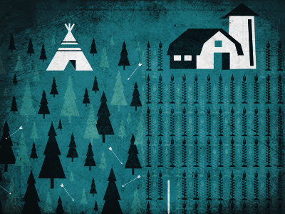 Hunter/Farmer design hunting icons illustration teepee